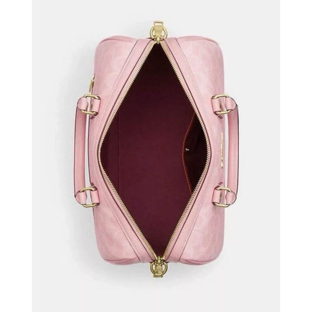 NWT Coach Rowan Large Satchel Bag In Signature Canvas CAO77 /powder pink - Picture 8 of 10